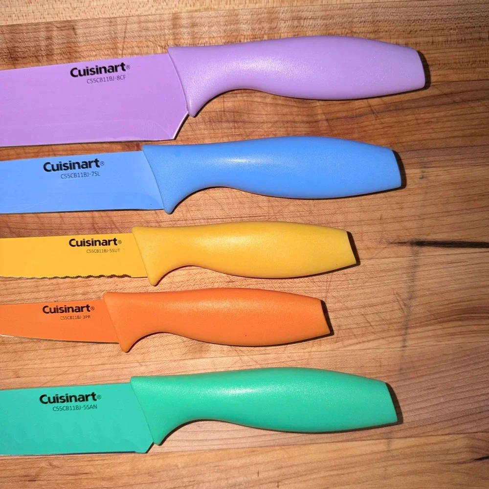 Cuisinart Advantage 5 Piece Color Knife Set‎ with Blade Guards Stainless Steel